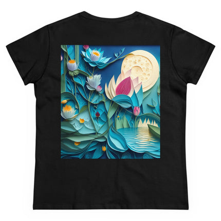 Ethereal Moonlit Lake Women's Midweight Cotton Tee