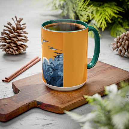 Falcon Mistress Colorful Mugs – Art Deco Majesty & Mythic Freedom