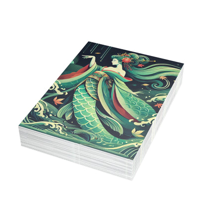 Mermaid Queen Rising from the Deep Postcards (envelopes included) - Bundles of 10, 30, 50 Pieces