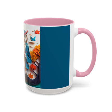 Owl at an Autumn Park Colorful Mugs (11oz, 15oz)