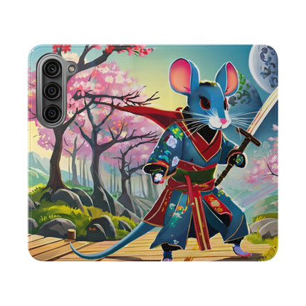 🐀⚔️ Cyber Samurai Rat Flip Case – Neon Discipline & Futuristic Skill