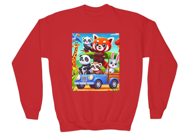 Safari Friends on the Move Youth Crewneck Sweatshirt