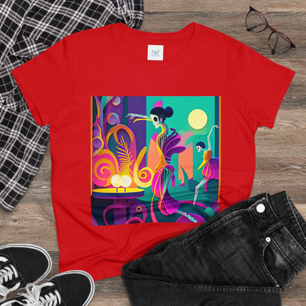 Dance of the Skeleton Ballerinas Women's Midweight Cotton Tee