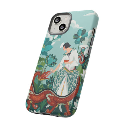 🐉🌿 The Dragon Keeper Phone Case – Art Deco Floral Fantasy