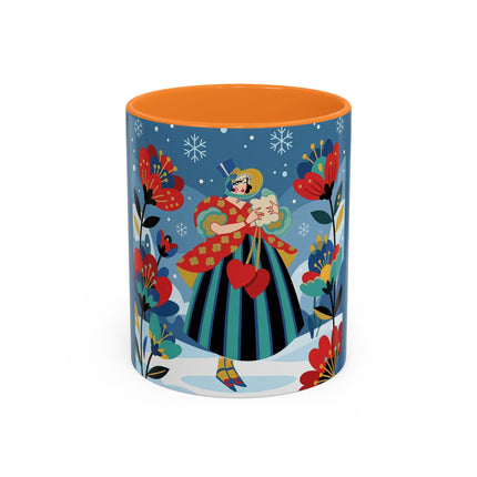 ❤️❄️ The Winter Heart Messenger Colorful Mug – Art Deco Snow Garden Fantasy