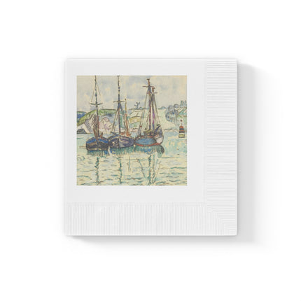 Le Trieux Paul Signac White Coined Napkins