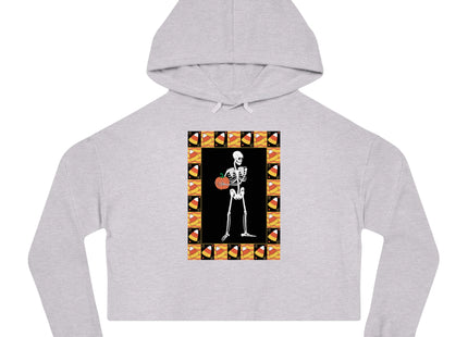 Candy Corn Skeleton Women’s Cropped Hooded Sweatshirt