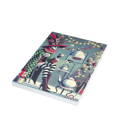 Whimsical Christmas Tea Party Postcard Bundles (envelopes included)