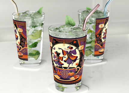 Theatrical Halloween Kabuki Mice Glass, 16oz