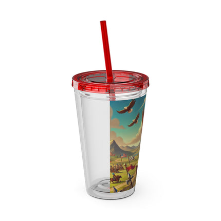 Watchful Guardian Sunsplash Tumbler with Straw, 16oz