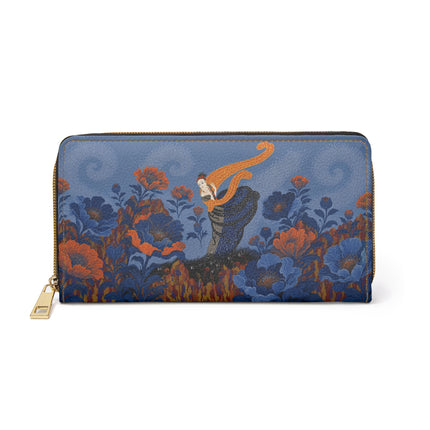 🌺🧡 The Midnight Ember Garden Wallet – Art Deco Floral Fantasy