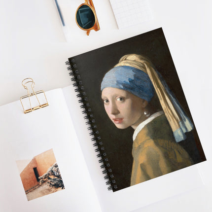 Girl with a Pearl Earring by Johannes Vermeer Spiral Notebook - Ruled Line