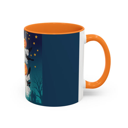 🐈‍⬛🎃 The Flying Black Cats Of Halloween Colorful Mug – Whimsical Storybook Charm