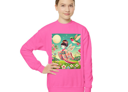 Geisha Fairy and the Hummingbird Blossom Youth Crewneck Sweatshirt