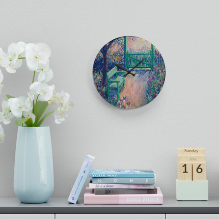 The Artist’s Garden Acrylic Wall Clock, Round and Square