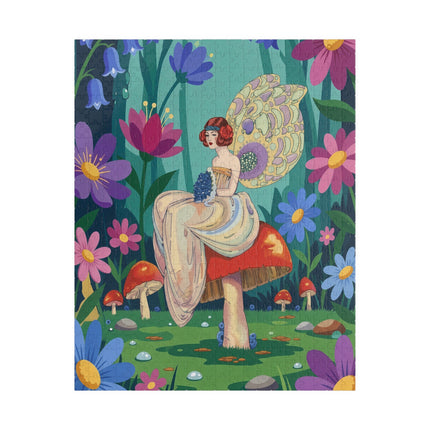 🧚🍄 The Lady Of The Enchanted Mushroom Forest Puzzle – Art Deco Fairy Garden Fantasy