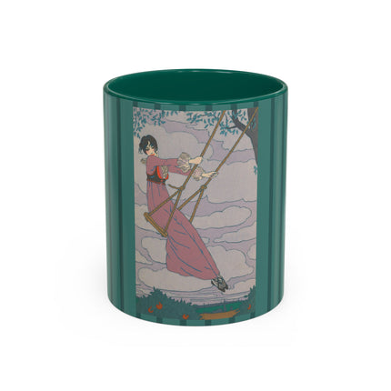 La balançoire by Georges Lepape Colorful Mugs (11oz, 15oz)