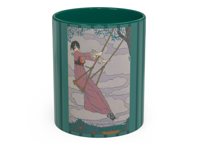 La balançoire by Georges Lepape Colorful Mugs (11oz, 15oz)