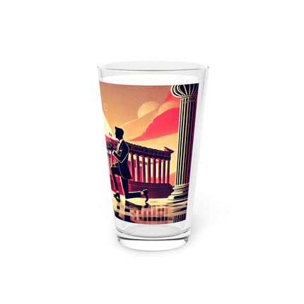Art Deco Valentine's Romance Glass, 16oz