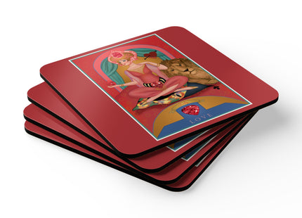 Cancer Zodiac Design – July & Ruby by Sofia Chiostri | Corkwood Coaster Set