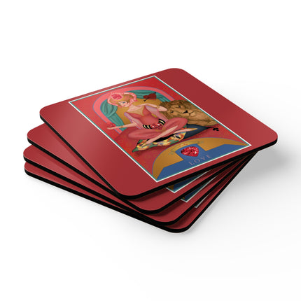Cancer Zodiac Design – July & Ruby by Sofia Chiostri | Corkwood Coaster Set
