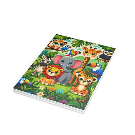 🌴🦁 The Jungle Friends Gathering Greeting Card – Whimsical Animal Adventure