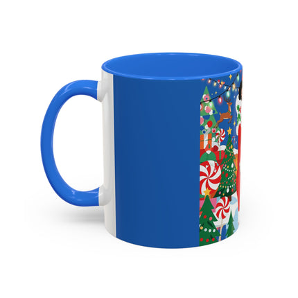 🦌🍬 The Lady Of The Peppermint Christmas Garden Colorful Mug – Colorful Art Deco Holiday Fantasy