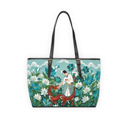 🐉🌿 The Dragon Keeper Shoulder Bag – Art Deco Floral Fantasy