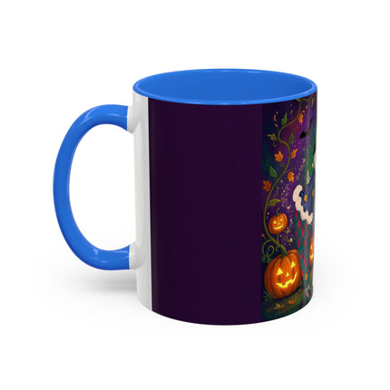 🎭🎃 The Masquerade Beneath The Pumpkin Lantern Colorful Mug – Theatrical Halloween Charm