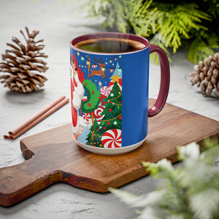 🦌🍬 The Lady Of The Peppermint Christmas Garden Colorful Mug – Colorful Art Deco Holiday Fantasy