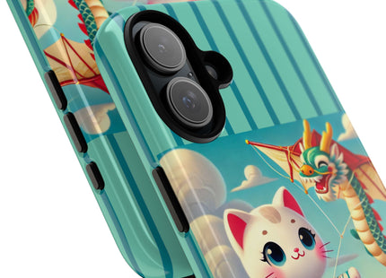 Geisha Kitten and the Dragon Kite Phone Cases