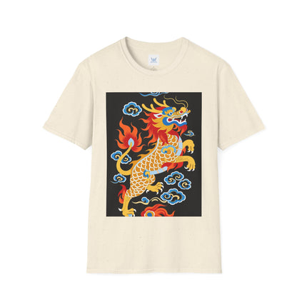 🐅🔥 The Golden Fire Tiger Softstyle T-Shirt – Celestial Flames & Eastern Fantasy