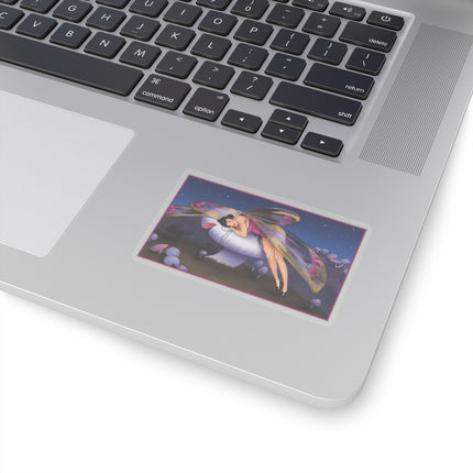 Slumbering Fairy on the Mushroom Kiss-Cut Stickers (4 Sizes)