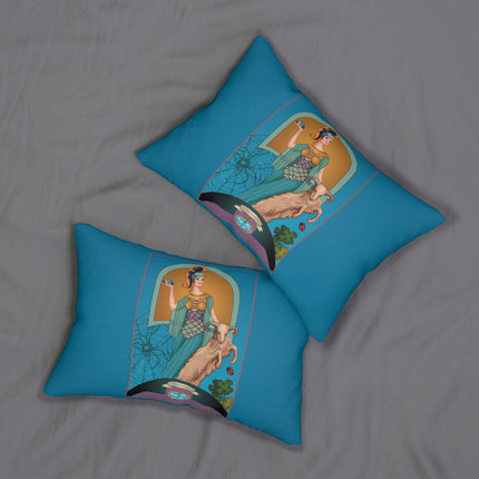 March & Aquamarine (Gem Series) by Sofia Chiostri Spun Polyester Lumbar Pillow