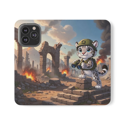 🐆🔭 The Snow Leopard Lookout Flip Case – Adventure, Curiosity & Fearless Style