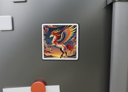 Flame-Winged Horse at Sunset Die-Cut Magnets (4 Sizes)