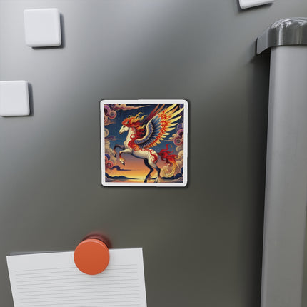 Flame-Winged Horse at Sunset Die-Cut Magnets (4 Sizes)