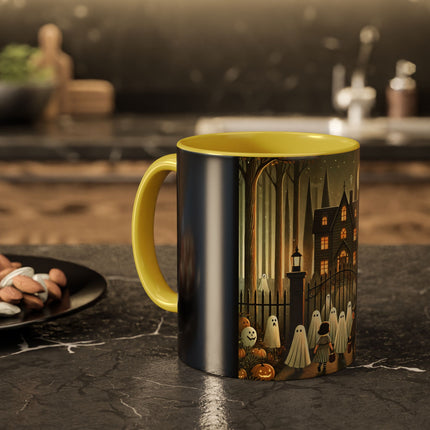 Ghostly Welcome – A Halloween Night Colorful Mugs (11oz, 15oz)