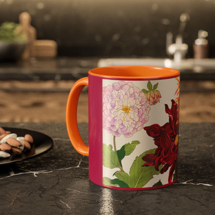 Dahlia Flower by Tanigami Kônan Colorful Mugs (11oz, 15oz)