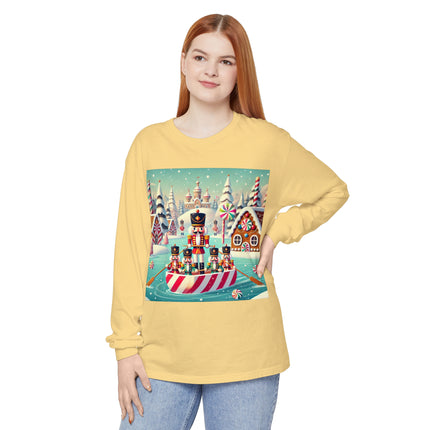 Nutcracker Candy-Striped Adventure Unisex Garment-dyed Long Sleeve T-Shirt