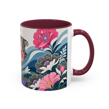 🌸🎀 The Pink Lace Garden Promenade Colorful Mug – Art Deco Fashion Elegance