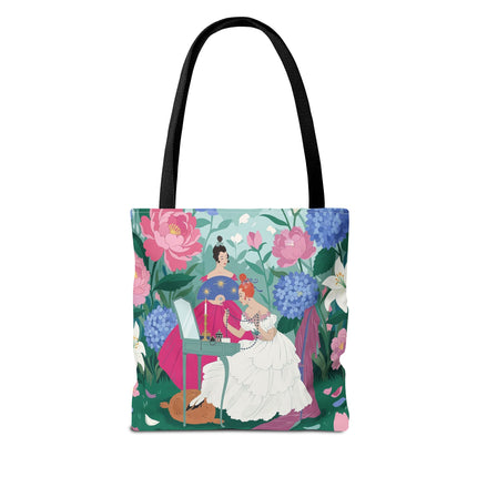 🌸🕯️ The Ladies Of The Enchanted Garden Vanity Tote Bag – Art Deco Floral Elegance
