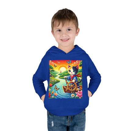 Sailor Kitten’s River Adventure Toddler Pullover Fleece Hoodie
