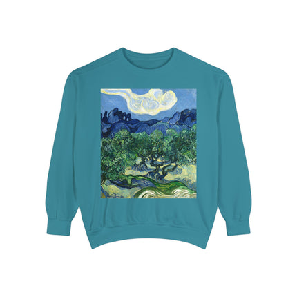 Olive Trees by Vincent Van Gogh Garment-Dyed Sweatshirt