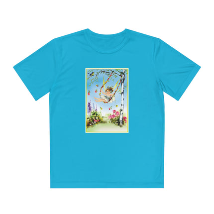 Spring Fairy's Floral Swing Youth Competitor Tee – Garden Magic & Whimsical Adventure