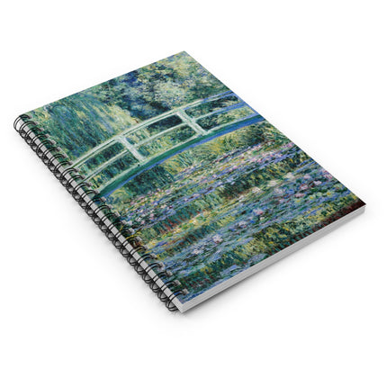 Water Lilies and Japanese Bridge by Claude Monet Spiral Notebook - Ruled Line