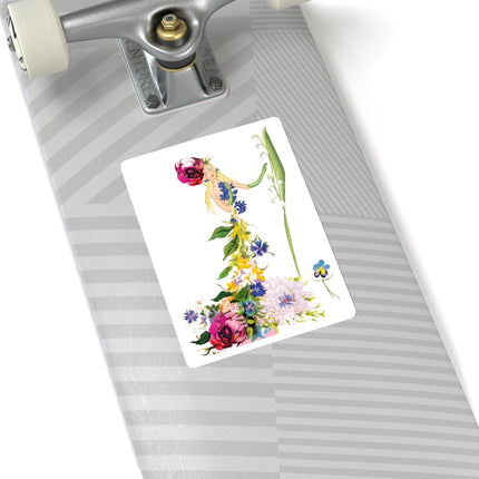 Blooming Splendor: A Floral Transformation Kiss-Cut Stickers (4 Sizes)