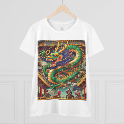 Tibetan Dragon Over Kabuki Duel Cotton Tee
