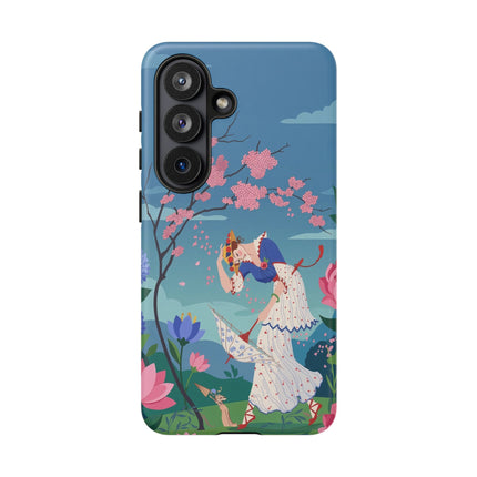 🌸☂️ The Lady Of The Falling Blossoms Phone Case – Art Deco Garden Whimsy