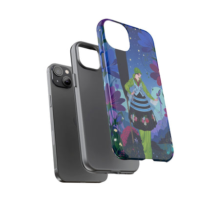 🌸🐦 The Lady Of The Midnight Bird Garden Phone Case – Art Deco Floral Fantasy